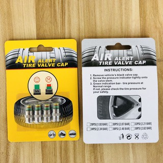 จุกปิดลมล้อรถ มีที่วัดความดันลม จุกปิดลมล้อ แจ้งเตืนเมื่อยางลมอ่อน AIR Alert Tire Valve Cap (1 ชุดมี 4 ชิ้น)