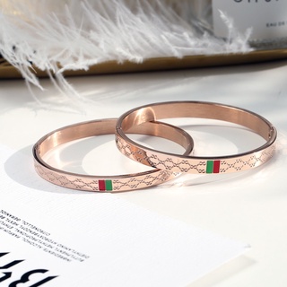 Korean Version of Simple Titanium Steel Bracelet Rose Gold Men and Women Couples Bracelets Rings Fashion Simple Bracelets Fashion Light Luxury Accessories