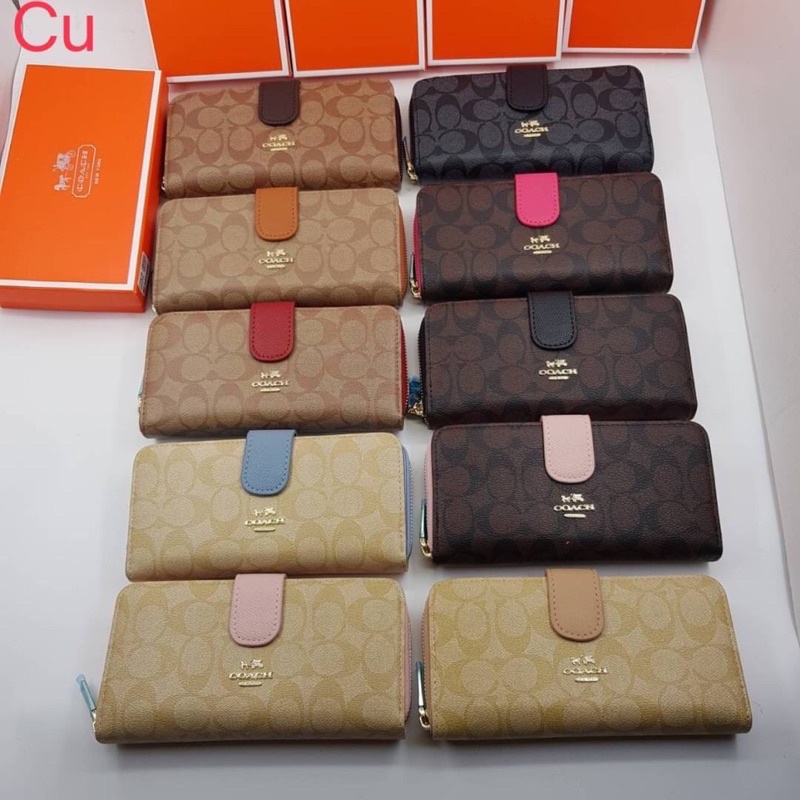 🔥🔥ตรงปก💯 กระเป๋าสตางค์ Coach 2 ช่องใบยาว ขนาด7.5นิ้ว หนังอย่างดีงานสวยเป๊ะปังมากๆ🔥🔥