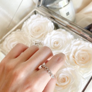 Risara Bobbi Chain Ring แหวนมินิมอล ปรับไซส์ได้ Freesize แหวนคริสตัล  แหวนมินิมอล แหวนชุบทองคำขาว