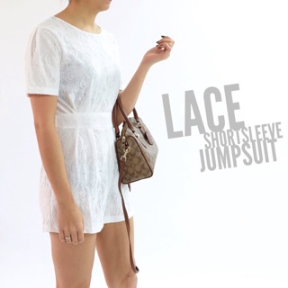 Lace shortsleeve jumpsuit