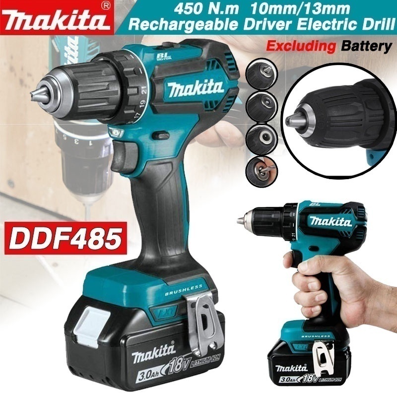 Ddf 485 18 V 450 N.M 10 มม. / 13 มม. สว่านไฟฟ้าแบบชาร์จไฟได้ GlTA ...