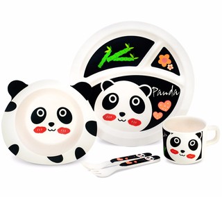 ชุดจานเยื่อไผ่ ลาย Panda