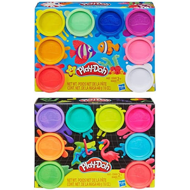 Play-Doh 8 Pack Neon, Rainbow Non-Toxic Modeling Compound with 8 Colours เพลย์โดว์ สีนีออน สีรุ้ง ดินน้ำมัน แป้งโดว์