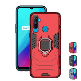 เคส Realme C3 ฮาร์ดเคสกันกระแทกเคสโทรศัพท์ Hybrid Armor Shockproof Ring Case Realme C3 Cover Stand