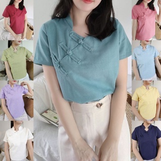เสื้อผ้าฝ้าย รุ่นอาหมวย คอจีน