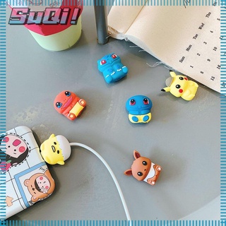 Suqi เคสซิลิโคน ลายการ์ตูนอนิเมะ สําหรับถนอมสายชาร์จ USB