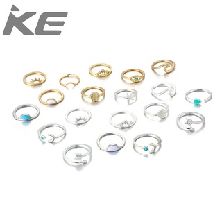 Set Ring Vintage Sun Eye Arrow Moon Ring Set Sapphire Ring 19 Piece Set for girls for women lo