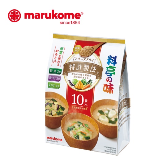 MARUKOME FD GRANULE RYOTEI NO AJI MISO SOUP ASSORT 10S ซุปมิโซะกึ่งสำเร็จรูปฟรีซดราย (10เสิร์ฟ/แพ็ค)