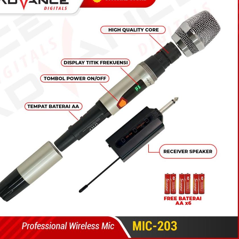 ใหม่ ขายดี ไมโครโฟนไร้สาย Advance Mic301 Mic202 Mic201 Mix Karaoke จอแสดงผล Led 2 ไมโครโฟน แบบ