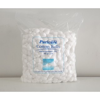 [ถูกสุด] สำลีก้อน 0.35g. (Cotton Balls) สำลีแท้ ขนาด 450 กรัม ยี่ห้อ Puricare