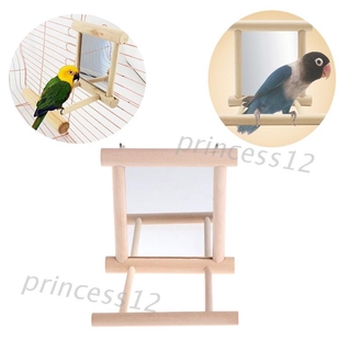 กระจกไม้ของเล่นสําหรับนกแก้ว Conure Finch Lovebird