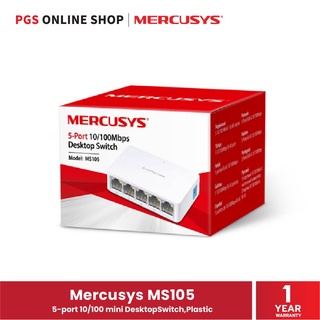 Mercusys MS105 (สวิตซ์) 5-port 10/100 mini Desktop Switch,Plastic