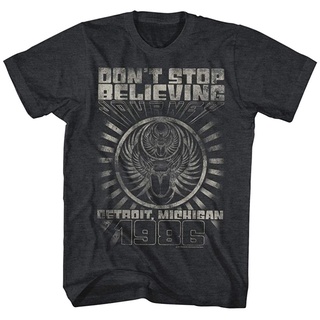 เสื้อยืด พิมพ์ลายอัลบั้ม Journey Dont Stop Believing Detroit Guitar สําหรับผู้ใหญ่