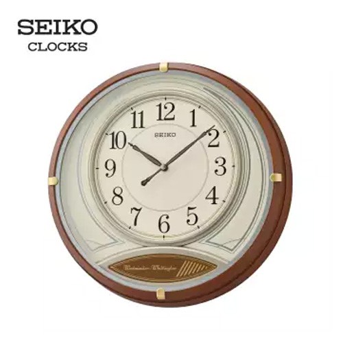 Seiko นาฬิกาแขวนมีเสียงเตือนทุก 15 นาที แนววินเทจ ขนาดความกว้าง 14 นิ้ว รุ่น QXD215B