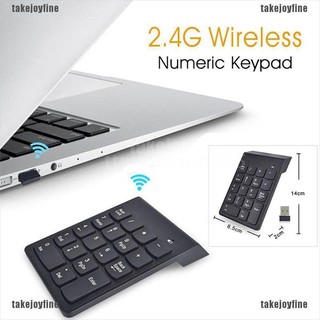 [takejoyfine] คีย์บอร์ดตัวเลขไร้สาย 2.4G Mini USB 18 คีย์ สําหรับ PC