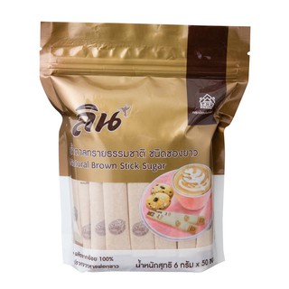 น้ำตาลทรายธรรมชาติ ซอง 6 กรัม (แพ็ค50ซอง) ลิน Natural sugar sachet 6 grams (pack of 50 sachets) Lin