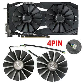 พัดลมระบายความร้อนการ์ดจอ 4PIN แบบเปลี่ยน สําหรับ ASUS DUAL-RX580-8G