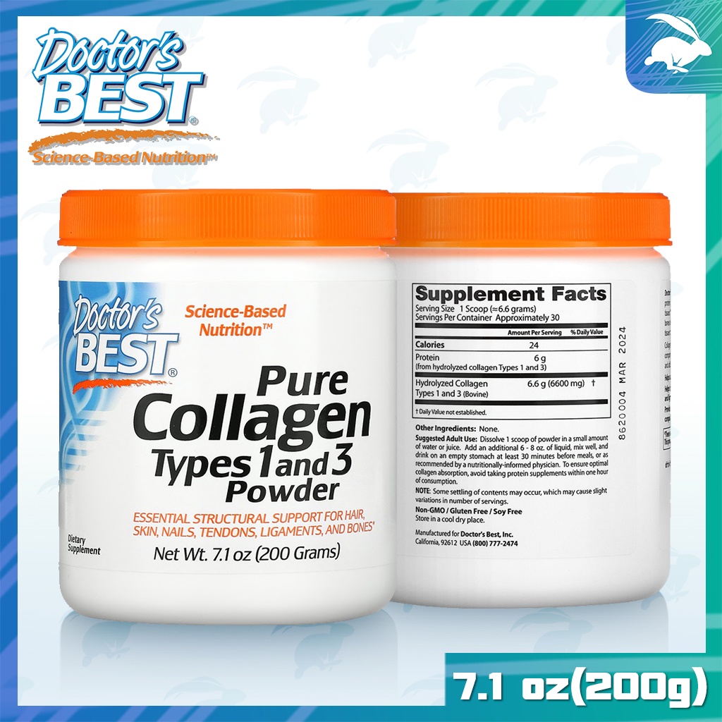 พร้อมส่ง Doctors Best Pure Collagen Types 1 and 3 Powder ผงคอลลาเจน