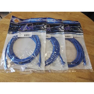 LINK CAT6 UTP CABLE PATCH CORD 5M. BLUE (แพค 3)