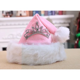 หมวกคริสมาส สีชมพู  คริสมาส เจ้าหญิง แซนตี้ ซานต้า Pink Princess Santy Santa Christmas Prop Party Hat