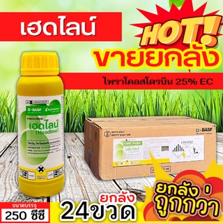 🌾 💥💥 สินค้ายกลัง 💥💥 เฮดไลน์ (ไพราโคลสโตรบิน) ขนาด 250ซีซีx24ขวด สารป้องกันกำจัดเชื้อราโรคพืชประสิทธิภาพสูง