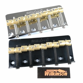 Wilkinson WBBC5 สะพานสายเบสไฟฟ้า 5 สาย พร้อมอานทองเหลือง สีเงิน สีดํา สําหรับแจ๊สเบส