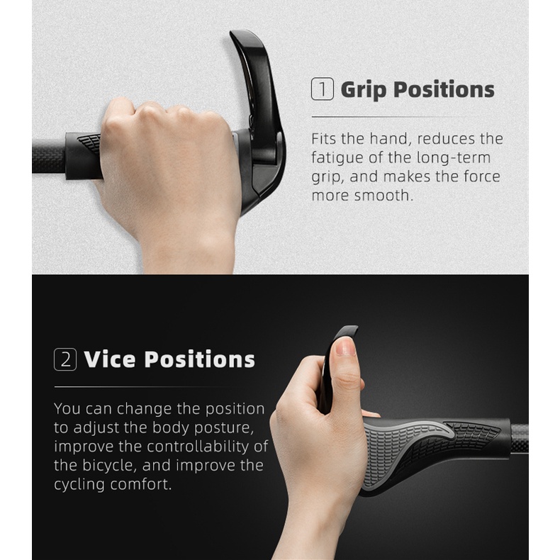 【TH Delivery】ROCKBROS ยางล็อคแฮนด์จับจักรยานกันฝุ่นกันฝุ่น - รูปที่ 3