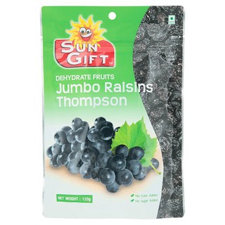 ✨ขายดี✨ ซัน กิฟท์ ลูกเกดจัมโบ้ ทอมป์สัน 120กรัม Sun Gift Raisins Jumbo Thompson 120 gm.