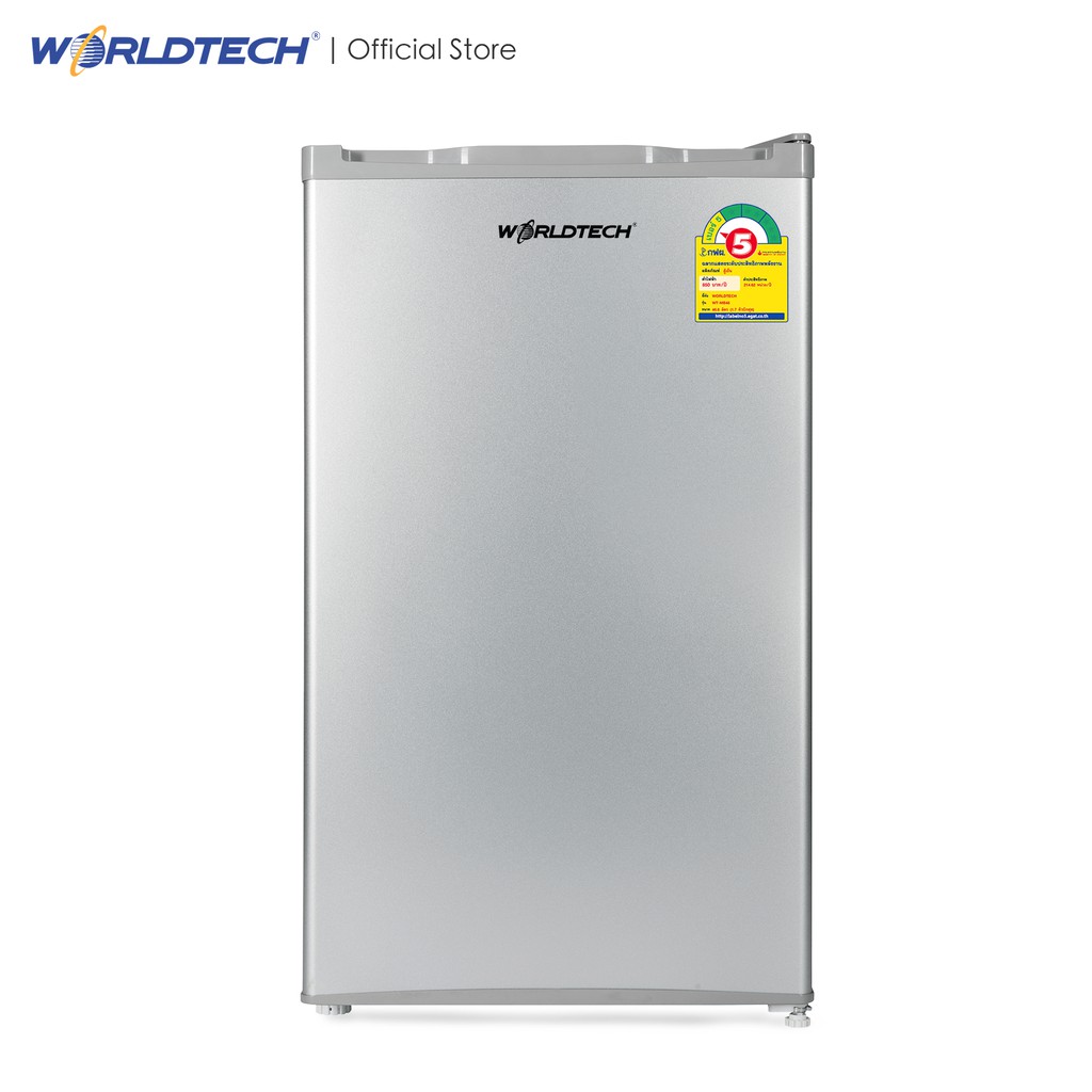 Worldtech ตู้เย็นเล็ก 3.3 คิว รุ่น WT-RF101 ตู้เย็นขนาดเล็ก ตู้เย็น 1 ประตู ความจุ 92 ลิตร ประหยัดไฟเบอร์ 5 (ผ่อนชำระ 0% #6