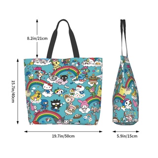 【พร้อมส่ง】 Tokidoki กระเป๋าสะพายไหล่ กระเป๋าช้อปปิ้ง พิมพ์ลายน่ารัก แบบพกพา