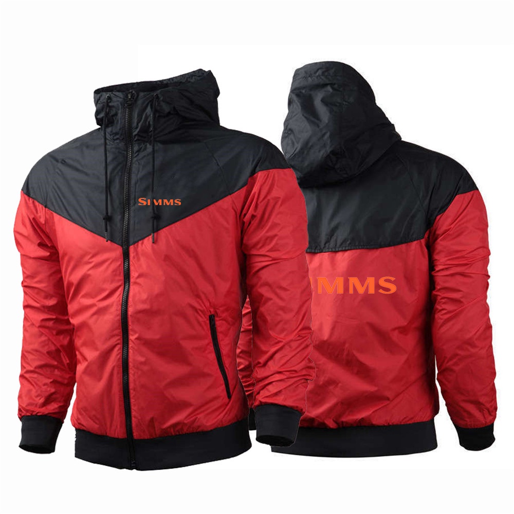 Simms Fishing 2022 Men's New Windbreaker Zipper Hoodies Waterproof Hooded Coats Jacket Outwear Harajuku Comfortable #3