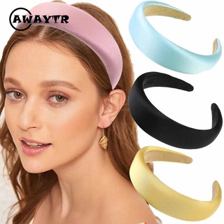 AWAYTR New Solid Color Girls Hairband Fashion Wide Hair Hoop Bezel Sponge Headband Hair Accessories