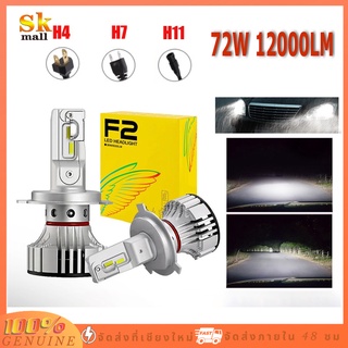 หลอดไฟตัดหมอก F2 72W 12000LM F2 H4 H11 สําหรับรถยนต์ 72w ไฟหน้า LED ไฟสูงledรถยนต์ ไฟหน้ารถยนต์นำ หลอดสปอตไลท์