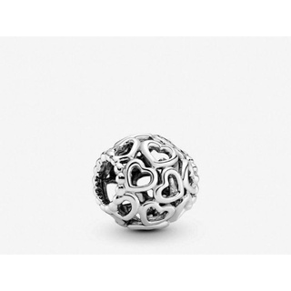 Pandora  silver  charm **ชาร์มหัวใจ