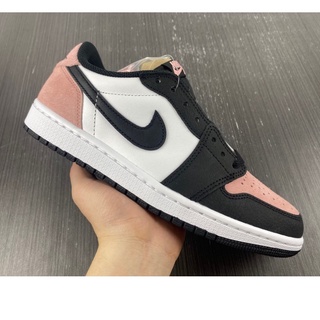 Nike Air Jordan 1st รองเท้าผ้าใบบาสเก็ตบอล สีดํา ขาว สําหรับผู้หญิง