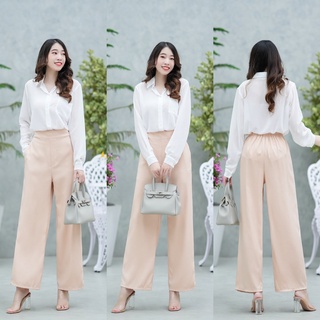 hbstation.shop เสื้อผ้าผู้หญิง ชุด Set 2 ชิ้น  สีครีม พร้อมส่ง