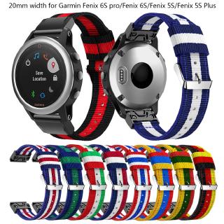 สายนาฬิกาข้อมือไนล่อน 20 มมสําหรับ garmin fenix 6s pro/fenix 5s/fenix5s plus