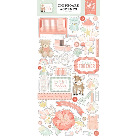 Echo Park Paper It's A Girl Chipboard 6"X13"