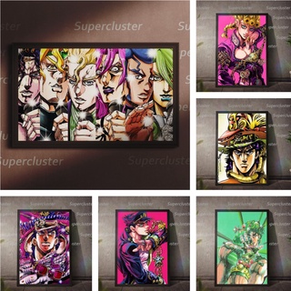 Jojos bizarre adventure โปสเตอร์ภาพวาดผ้าใบ สําหรับตกแต่งผนังบ้าน