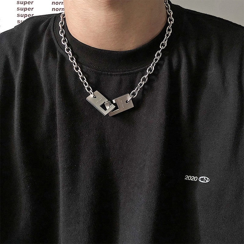 [ต้นฉบับ] 808bass Niche Design Minimalist Dark สไตล์สร้อยคอ ins ยุโรปอเมริกัน Blogger สไตล์เดียวกันท