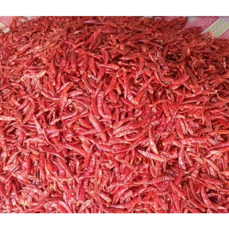 พริกแห้งอินเดียแบบเด็ดก้านแล้วรสชาดเผ็ดมากเกรดAขนาด10 กิโล2100 บาท