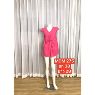 MDM 275 เสื้อแฟชั่นผู้หญิง รัดรูป แขนสั้น สีชมพู ใส่เที่ยว ใส่เล่น ชุดใส่อยู่บ้าน ใส่ถ่ายรูป