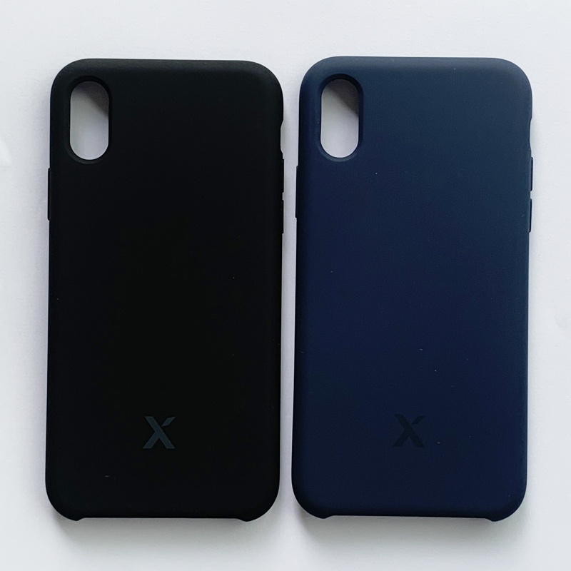 สําหรับ iPhone XS, X Case ELVEV ซิลิโคนเหลวพร ้ อมซับไมโครไฟเบอร ์