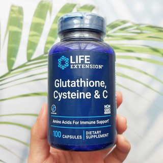 กลูตาไธโอน ซีสเทอีน &amp; ซี Glutathione Cysteine &amp; C 100 Capsules (Life Extension®) แอล-ซิสเทอีน วิตามินซี