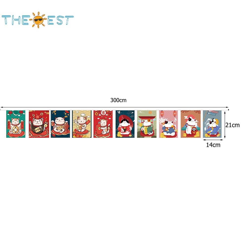 ◆Thebest ธงแบนเนอร์ ลายแมวนําโชค สไตล์ญี่ปุ่น สําหรับแขวนตกแต่งบ้าน - รูปที่ 7