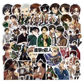 สติกเกอร์ ลายการ์ตูน Attack On Titan Shingeki No Kyojin สำหรับตกแต่งแล็ปท็อป 50 ชิ้น