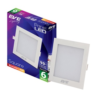 Therichbuyer โคมดาวน์ไลท์หน้าเหลี่ยม 3.5 นิ้ว LED 6 วัตต์ Warm White EVE LIGHTING รุ่น SQ Panel Light 6W WW สีขาว