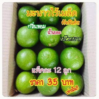 มะนาวไร้เม็ดปลอดสาร แพ็คละ12ลูก(Limes, tablets, free from substances, 12 pieces per pack)