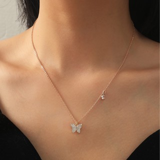 Butterfly necklace  สร้อยคอผีเสื้อพร้อมจี้เพชร ใส่แล้วสวยหรูดูแพง